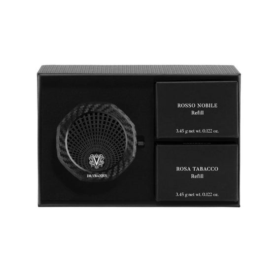 Dr. Vranjes Car Parfum Diffuser and Refill Set Rosso Nobile and Rosa Tabacco